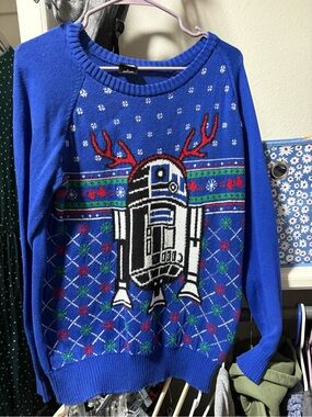 Star Wars Blue Knit Sweater with White Accent